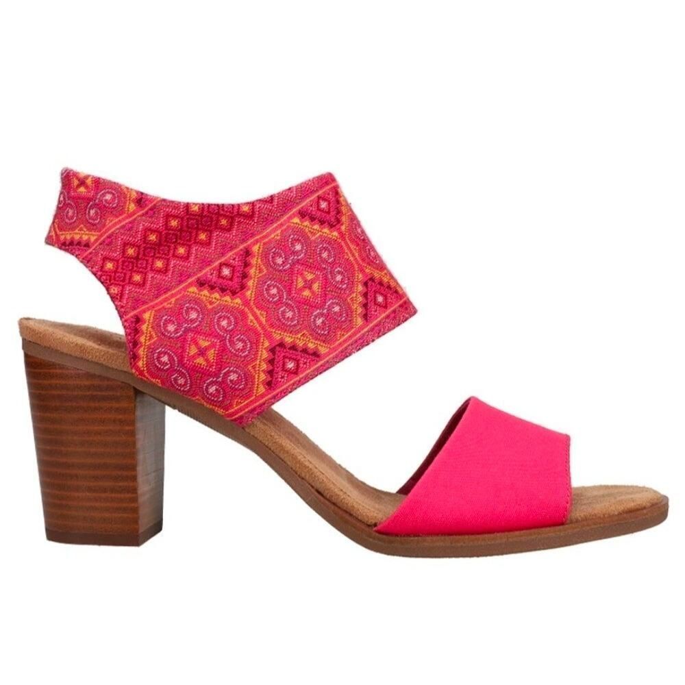 Toms Vibrant Pink and Red Sandals